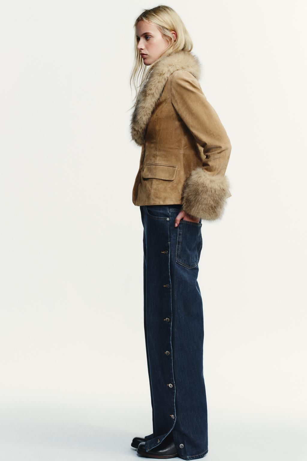 Izara Suede Coat Noor Laurent