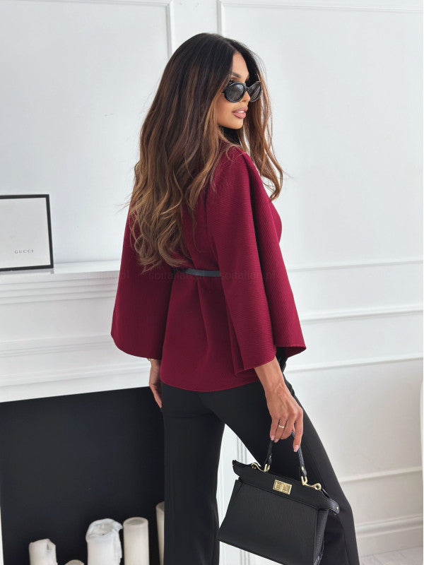 Maria Cape Belt Coat Noor Laurent
