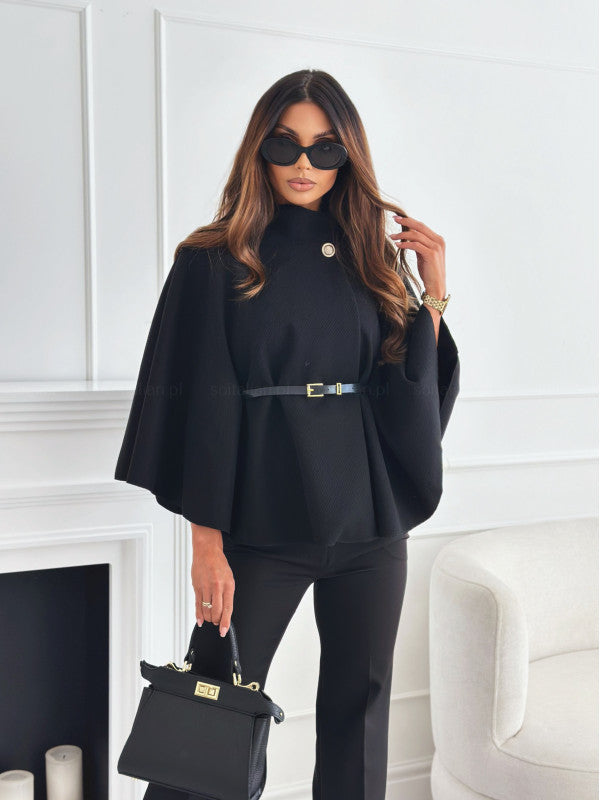Maria Cape Belt Coat Noor Laurent