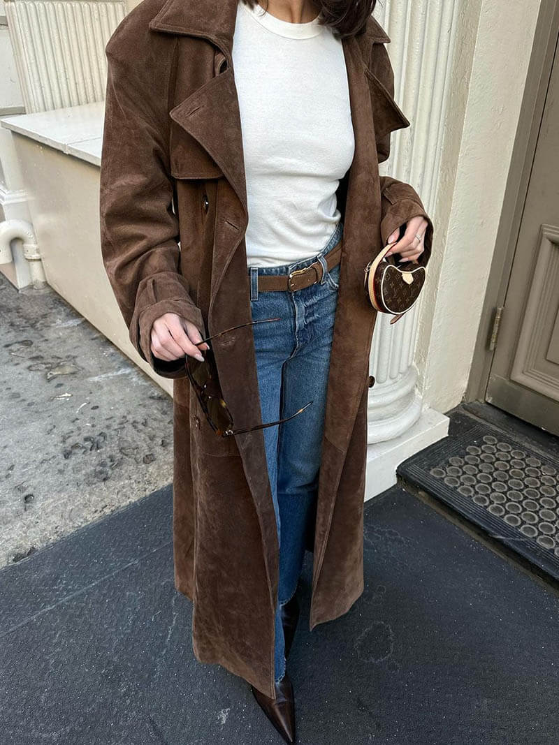 Hailey Suede Trenchcoat